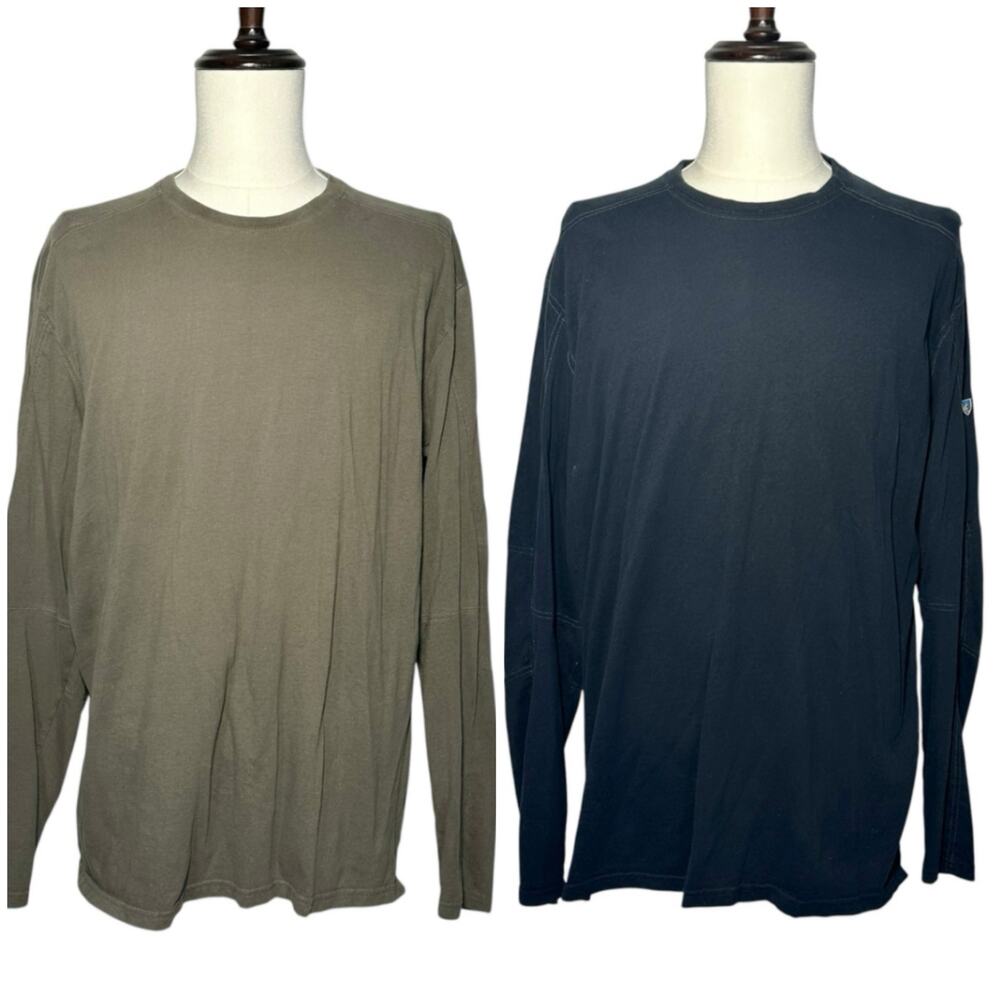 Kuhl | Men | Pair of Bravado Wildfibre Raven Olive Organic Cotton LS Tee | XXL